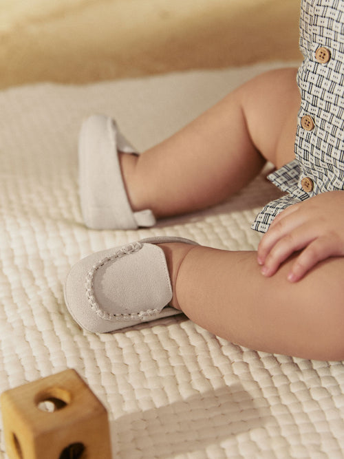 Neutral Loafer Baby Suede Shoes (0-2mths) image 1
