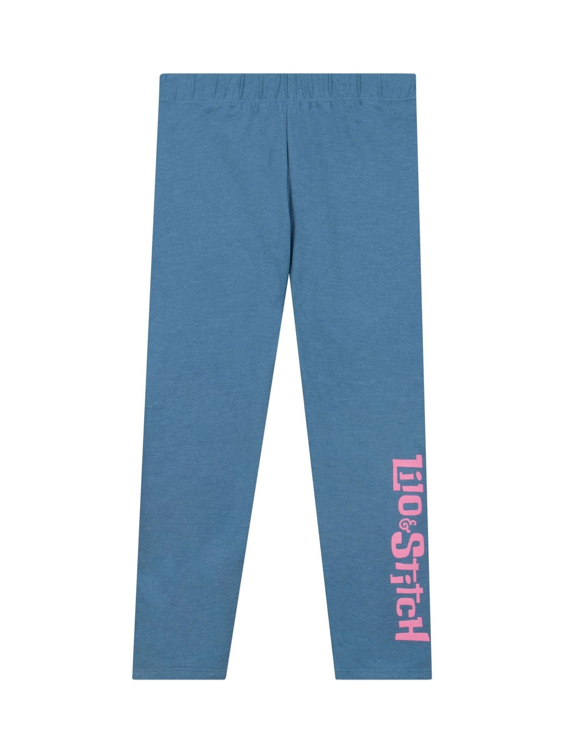 Character Pink 100% Cotton Disney Lilo and Stitch Sweatshirt And Leggings Set with Stitch And Angel image 3