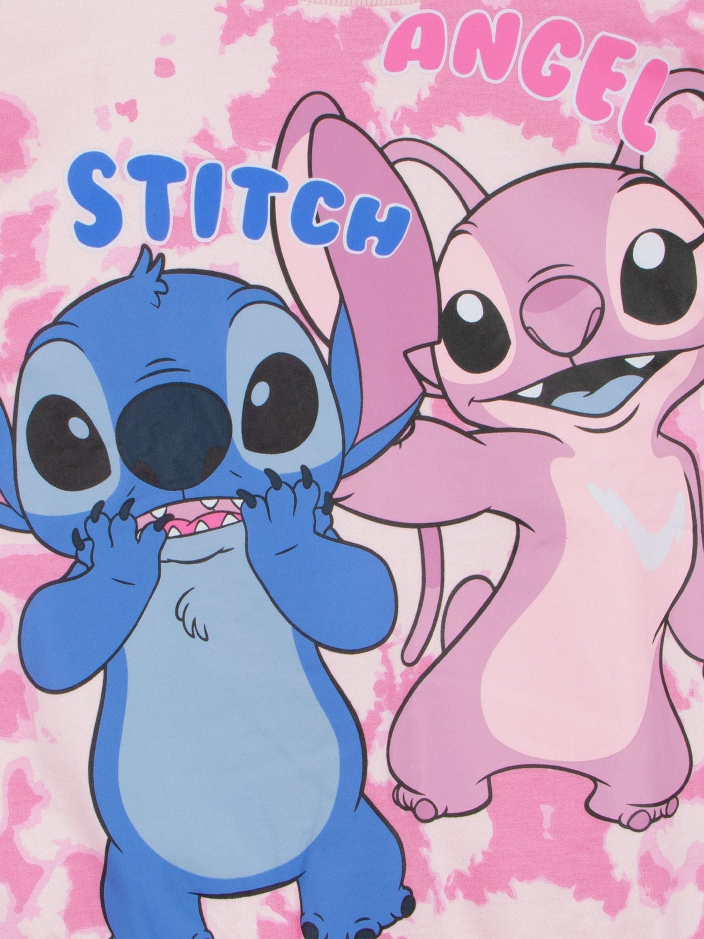 Character Pink 100% Cotton Disney Lilo and Stitch Sweatshirt And Leggings Set with Stitch And Angel image 5