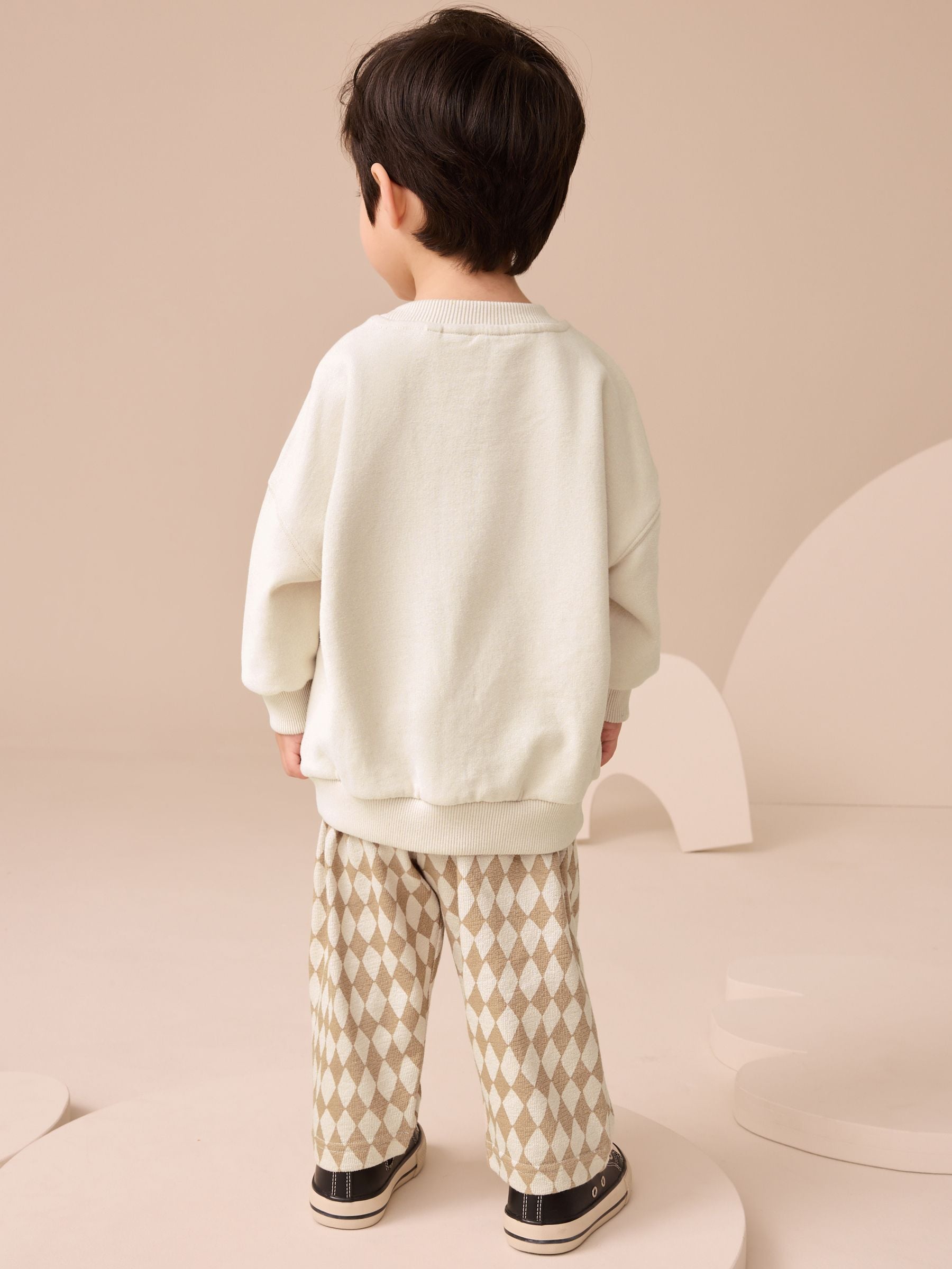 Dsiney Kidz - Tan Brown/White Bear Single Sweatshirt And Stripe Joggers Set (3mths-7yrs) image 2