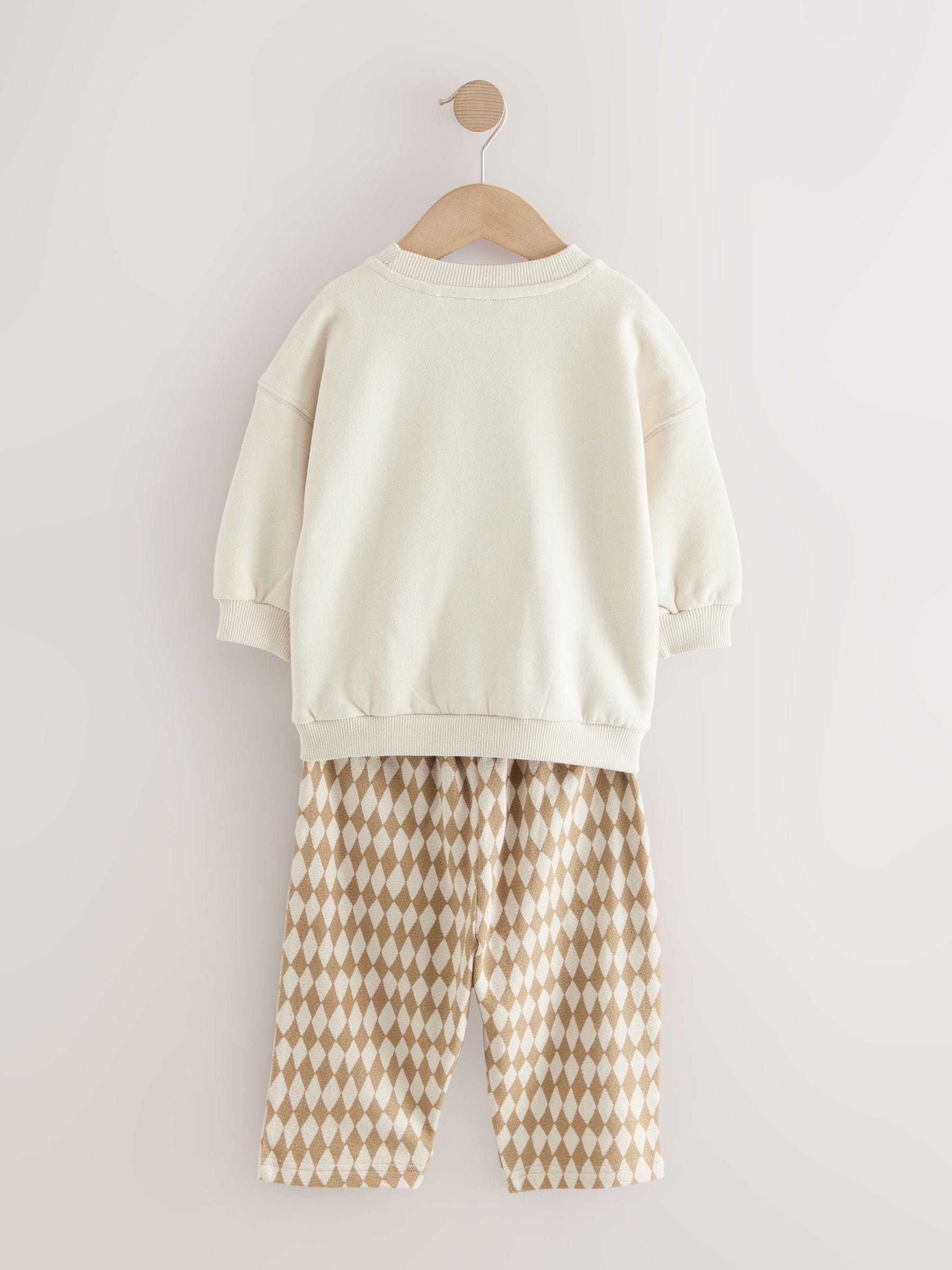 Dsiney Kidz - Tan Brown/White Bear Single Sweatshirt And Stripe Joggers Set (3mths-7yrs) image 6