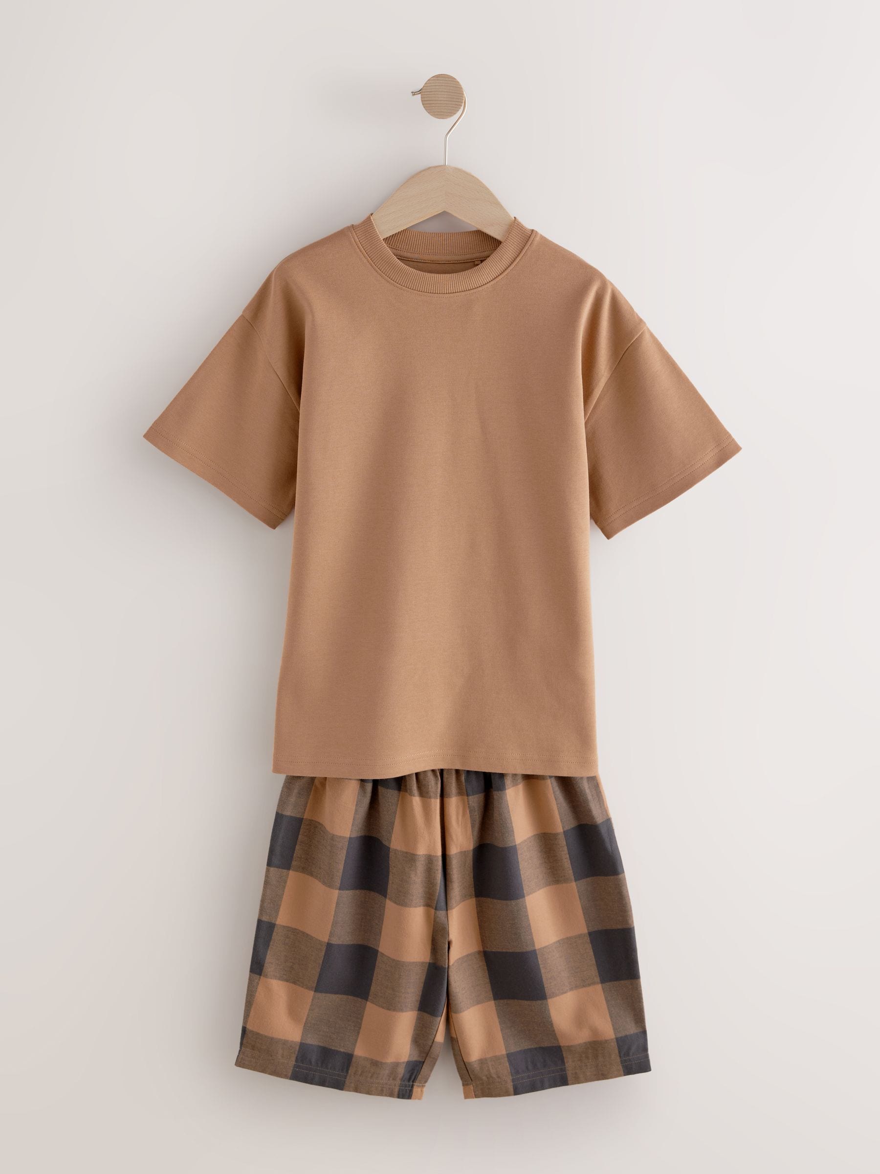 Green/Orange Woven Check Short Pyjamas 3 Pack (3-16yrs) image 9