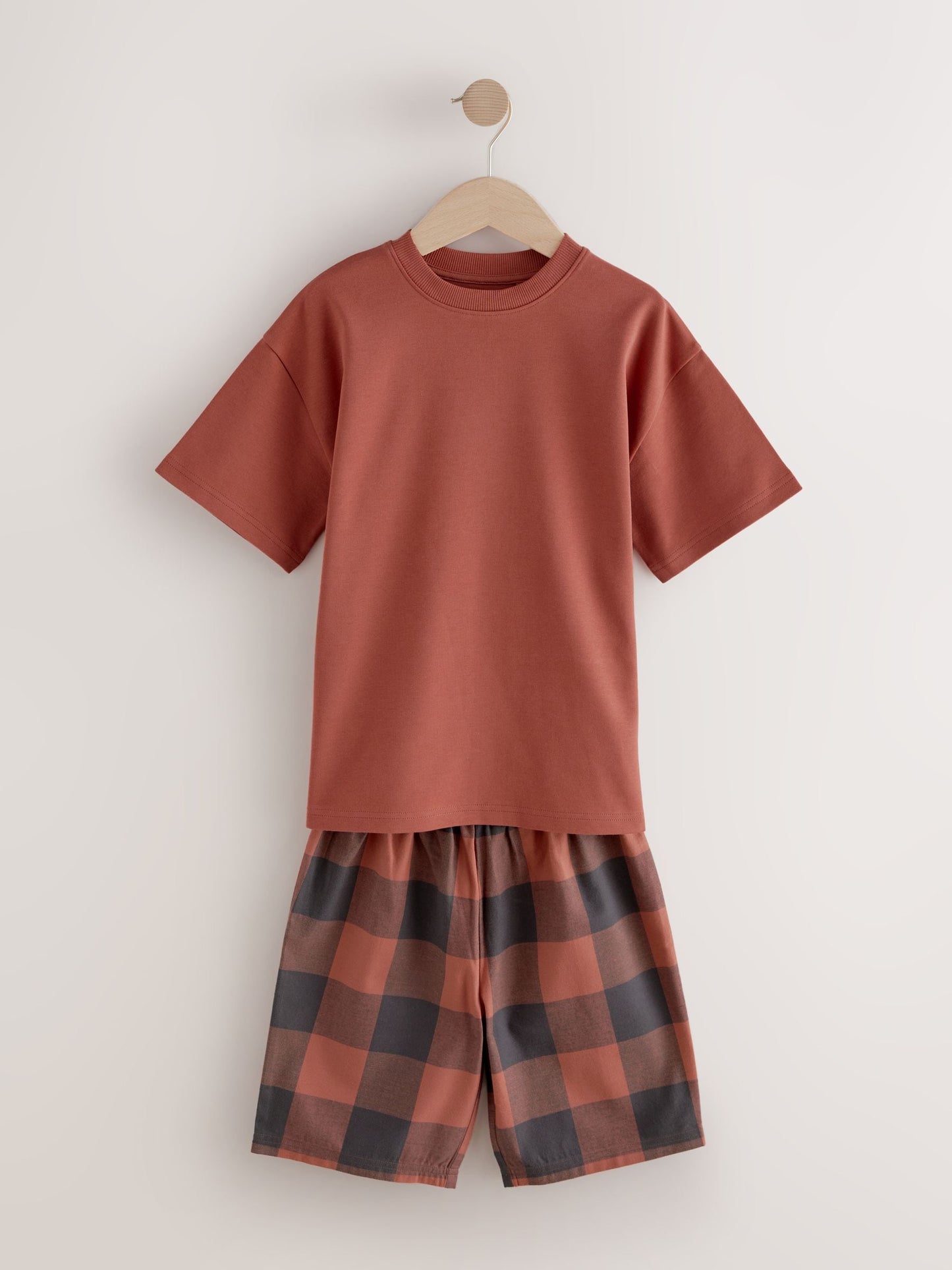 Green/Orange Woven Check Short Pyjamas 3 Pack (3-16yrs) image 10