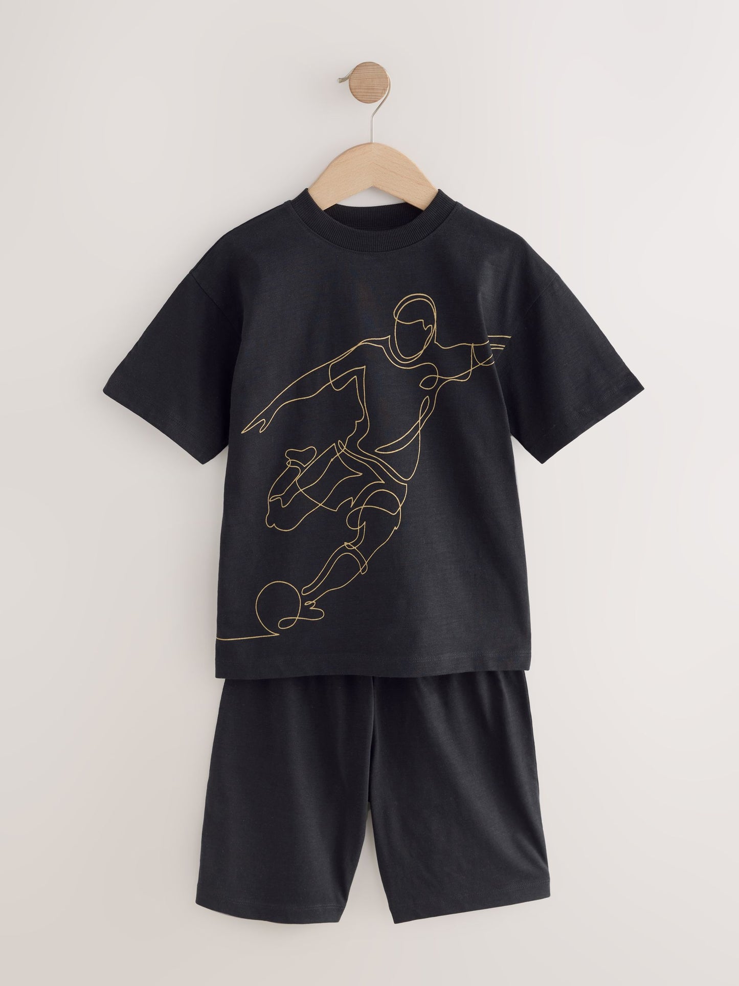 Blue/ Black/ Green Football Short Pyjamas 3 Pack (4-16yrs) image 5