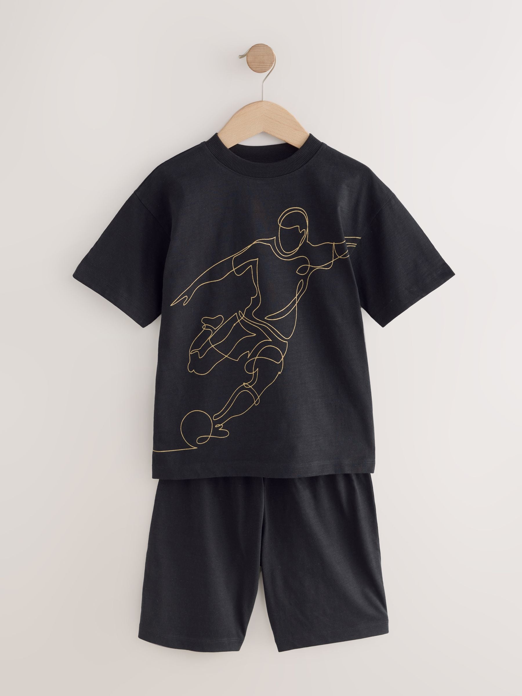 Blue/ Black/ Green Football Short Pyjamas 3 Pack (4-16yrs) image 5