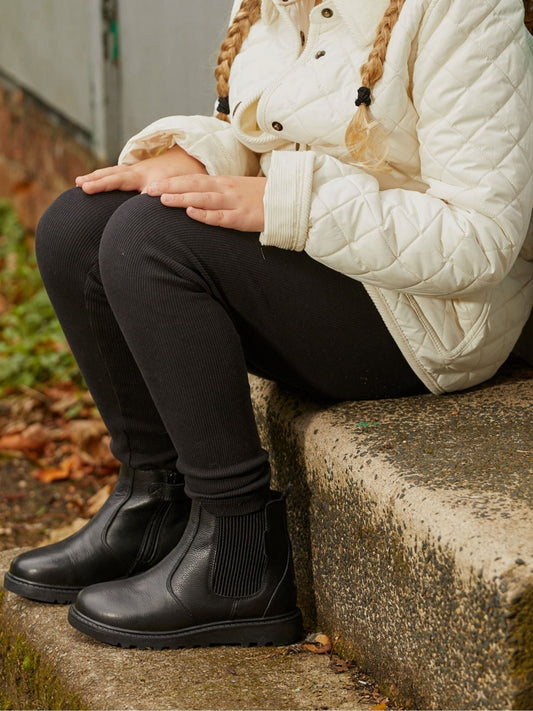 Toezone Black Lily Leather Gusset And Zip Ankle Boots image 2