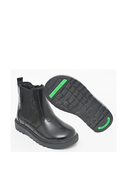 Toezone Black Amara Patent Leather Gusset And Zip Boots image 2