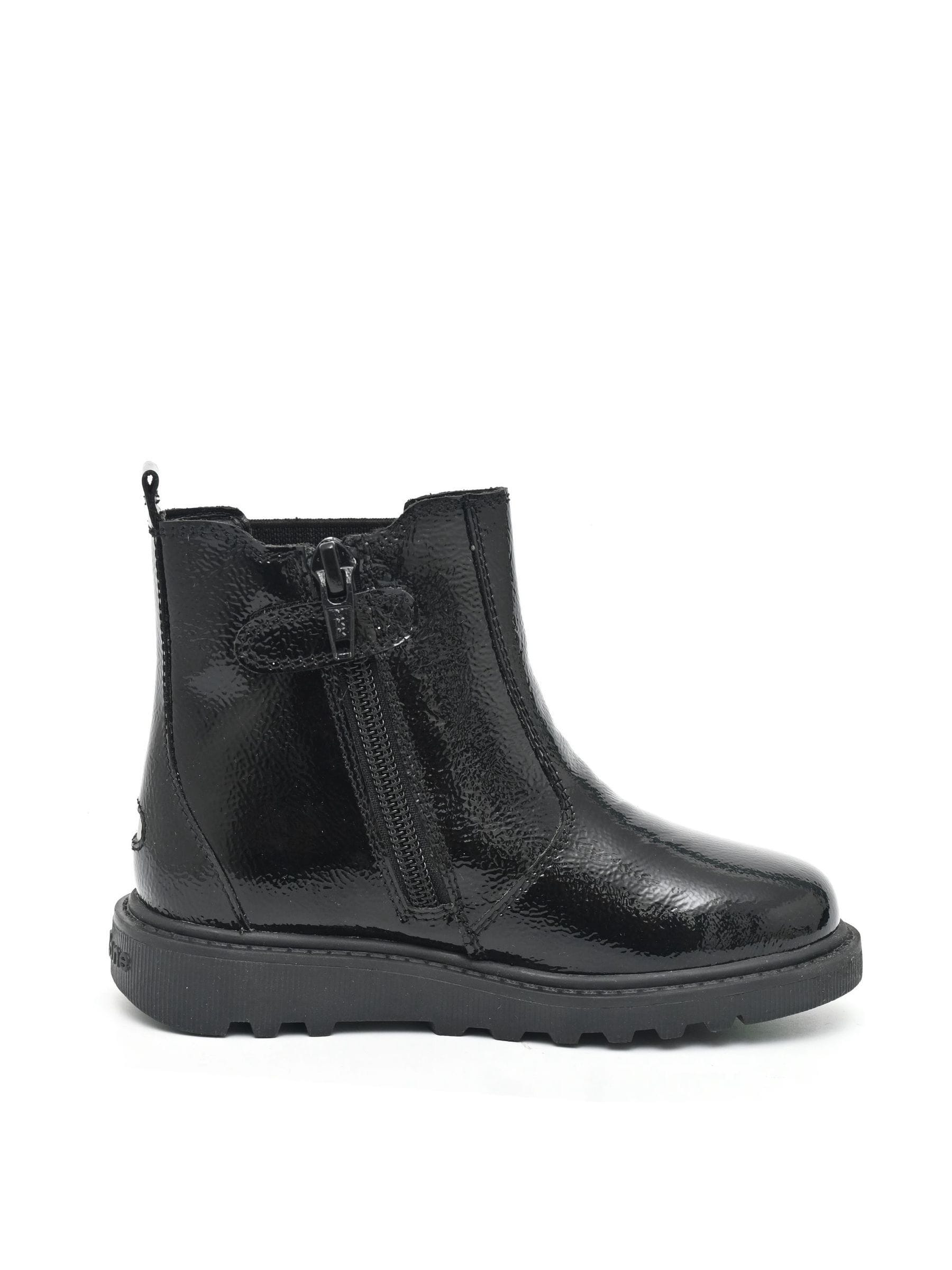 Toezone Black Amara Patent Leather Gusset And Zip Boots image 3