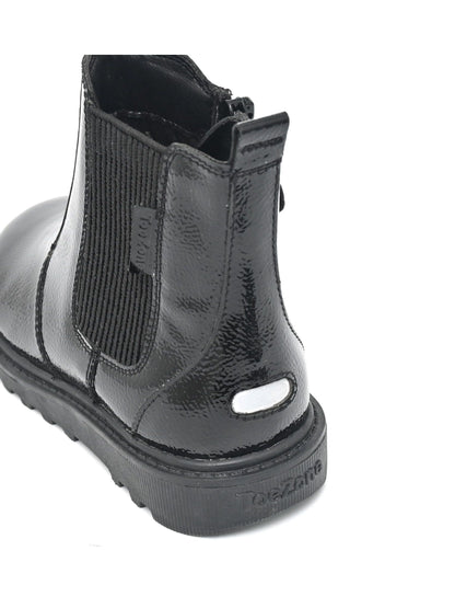 Toezone Black Amara Patent Leather Gusset And Zip Boots image 5