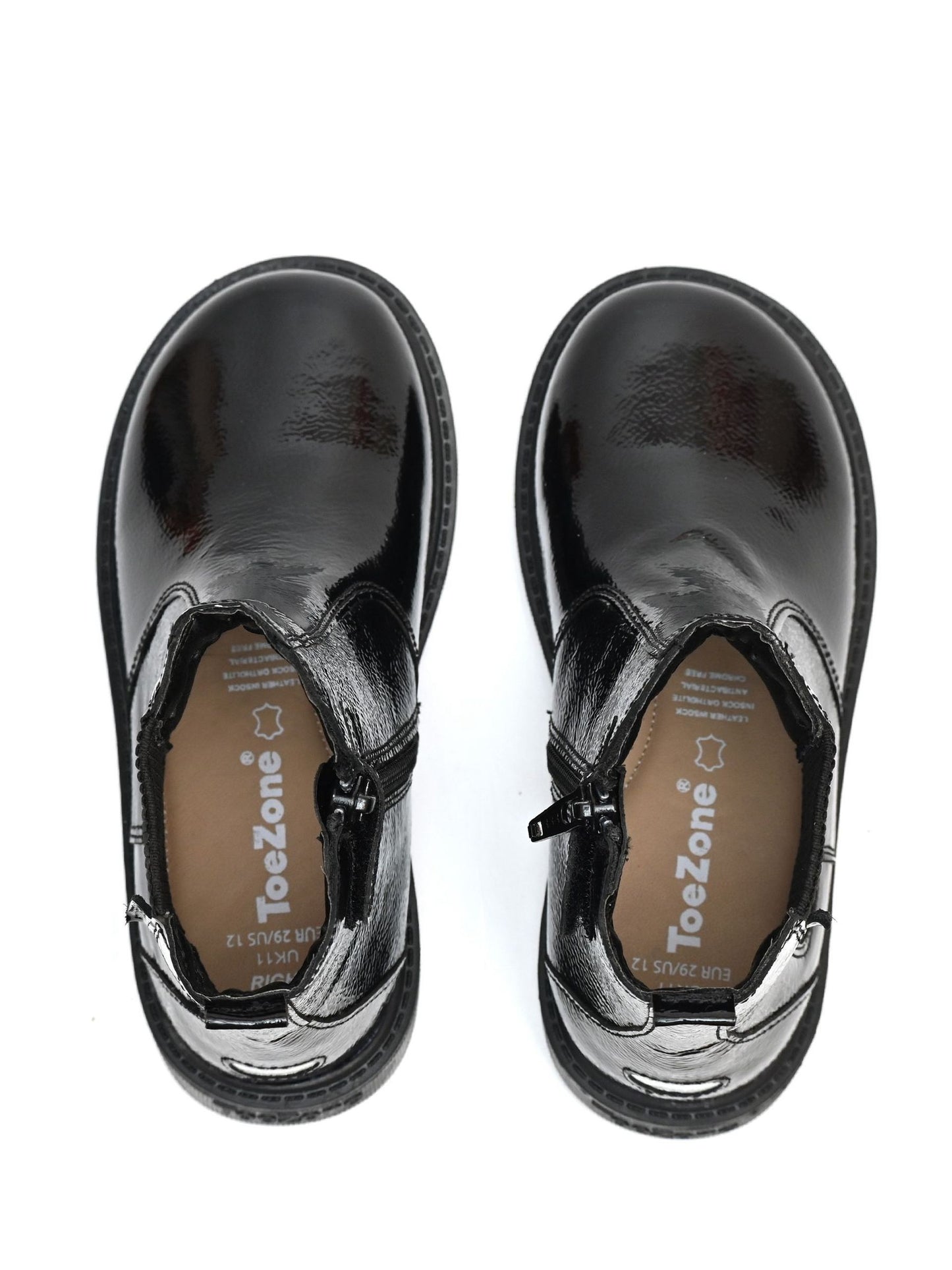Toezone Black Amara Patent Leather Gusset And Zip Boots image 6