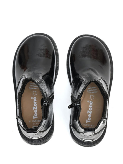 Toezone Black Amara Patent Leather Gusset And Zip Boots image 6