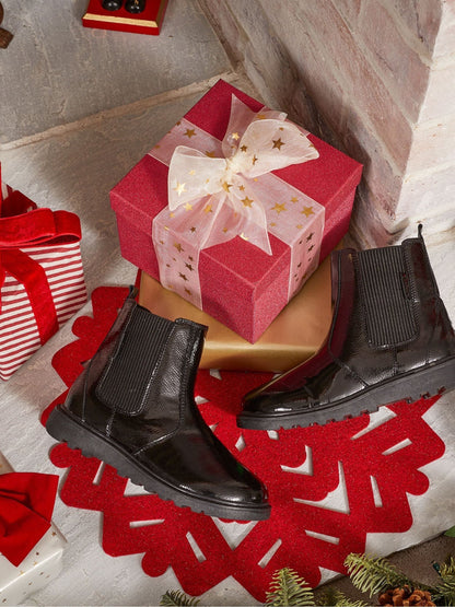 Toezone Black Amara Patent Leather Gusset And Zip Boots image 7