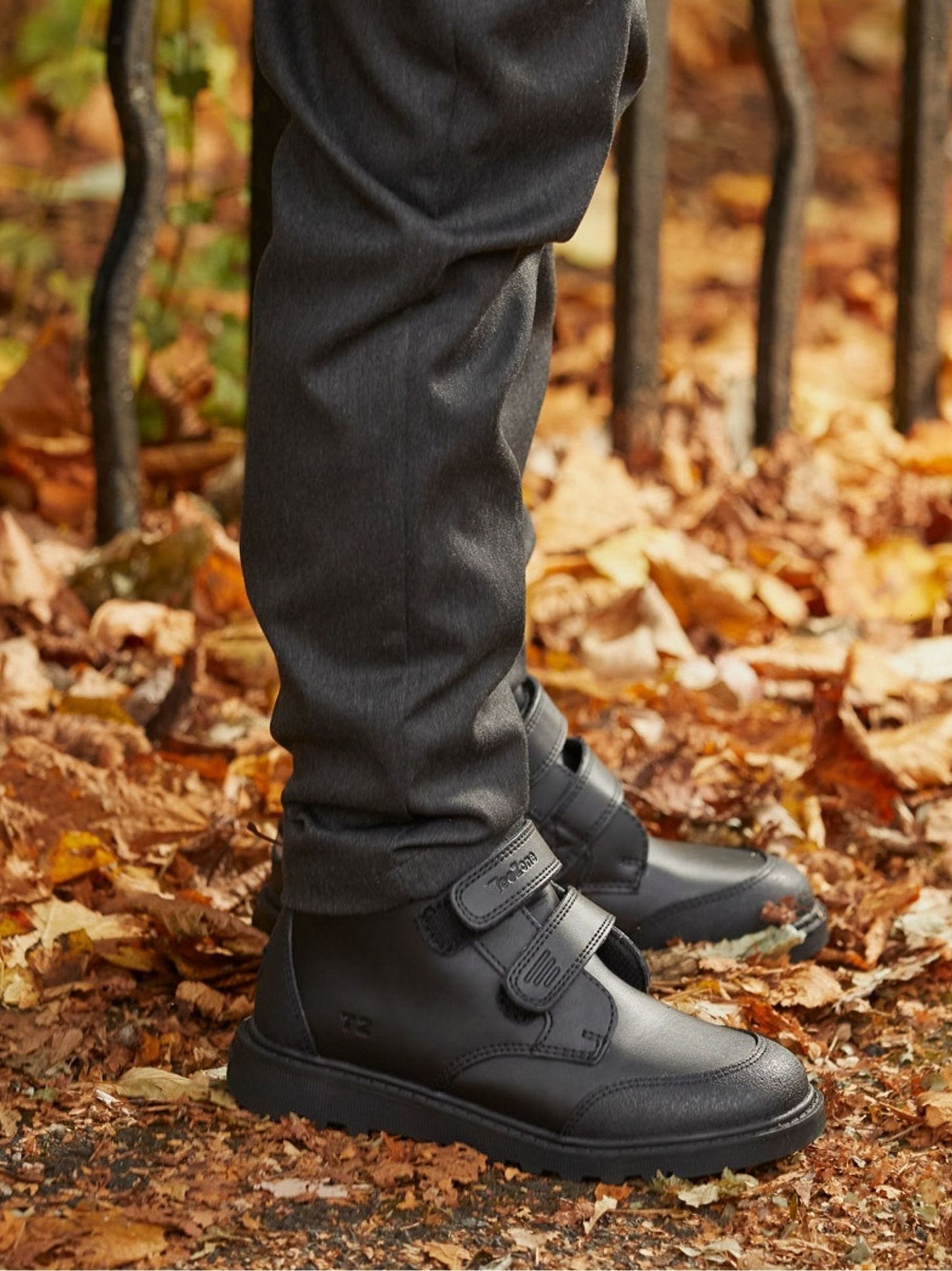 Toezone Black Levi Rip Tape Ankle Boots With Toe Bumper image 1