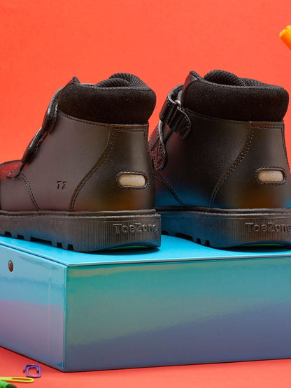 Toezone Black Levi Rip Tape Ankle Boots With Toe Bumper image 2