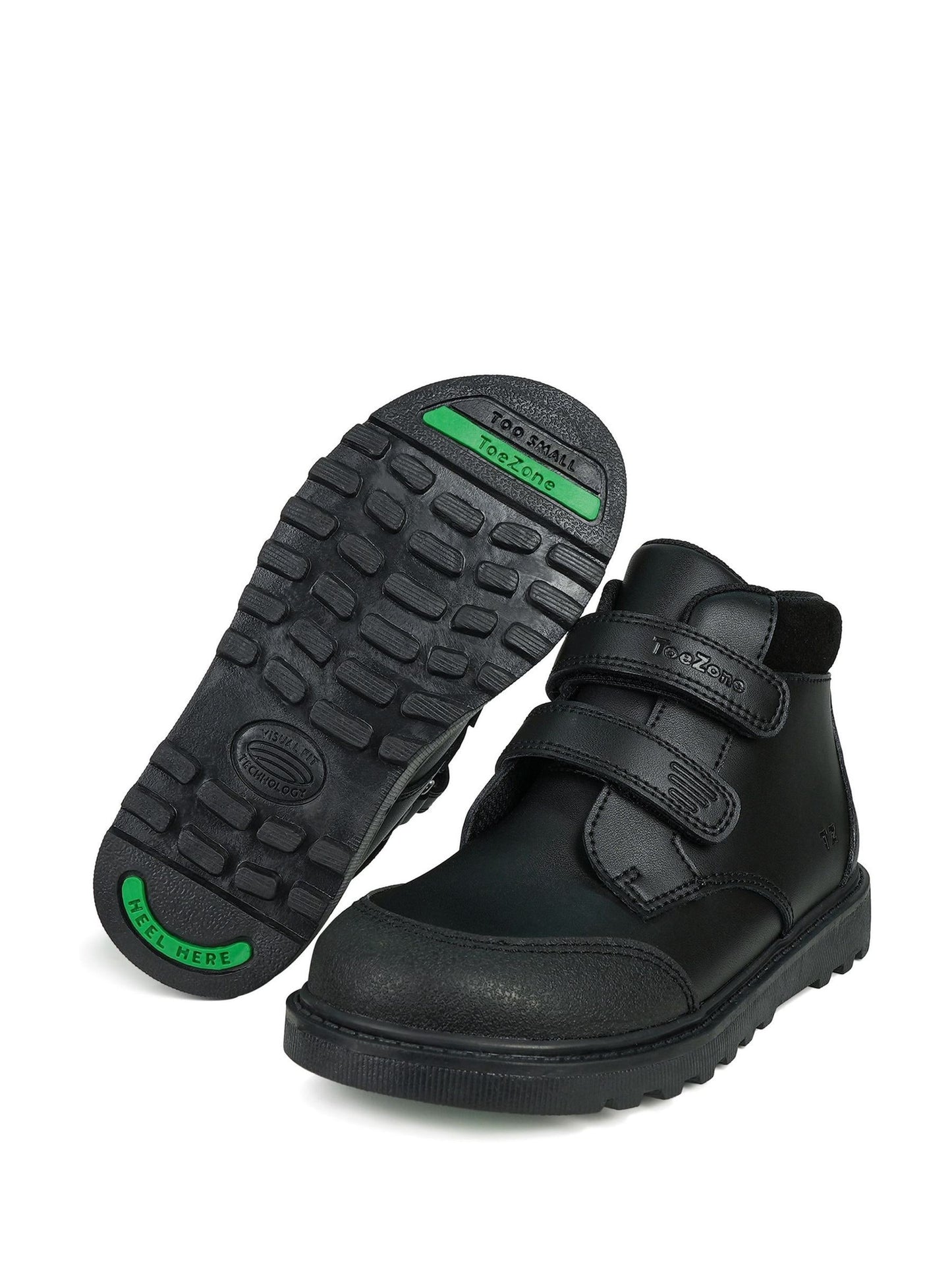 Toezone Black Levi Rip Tape Ankle Boots With Toe Bumper image 4