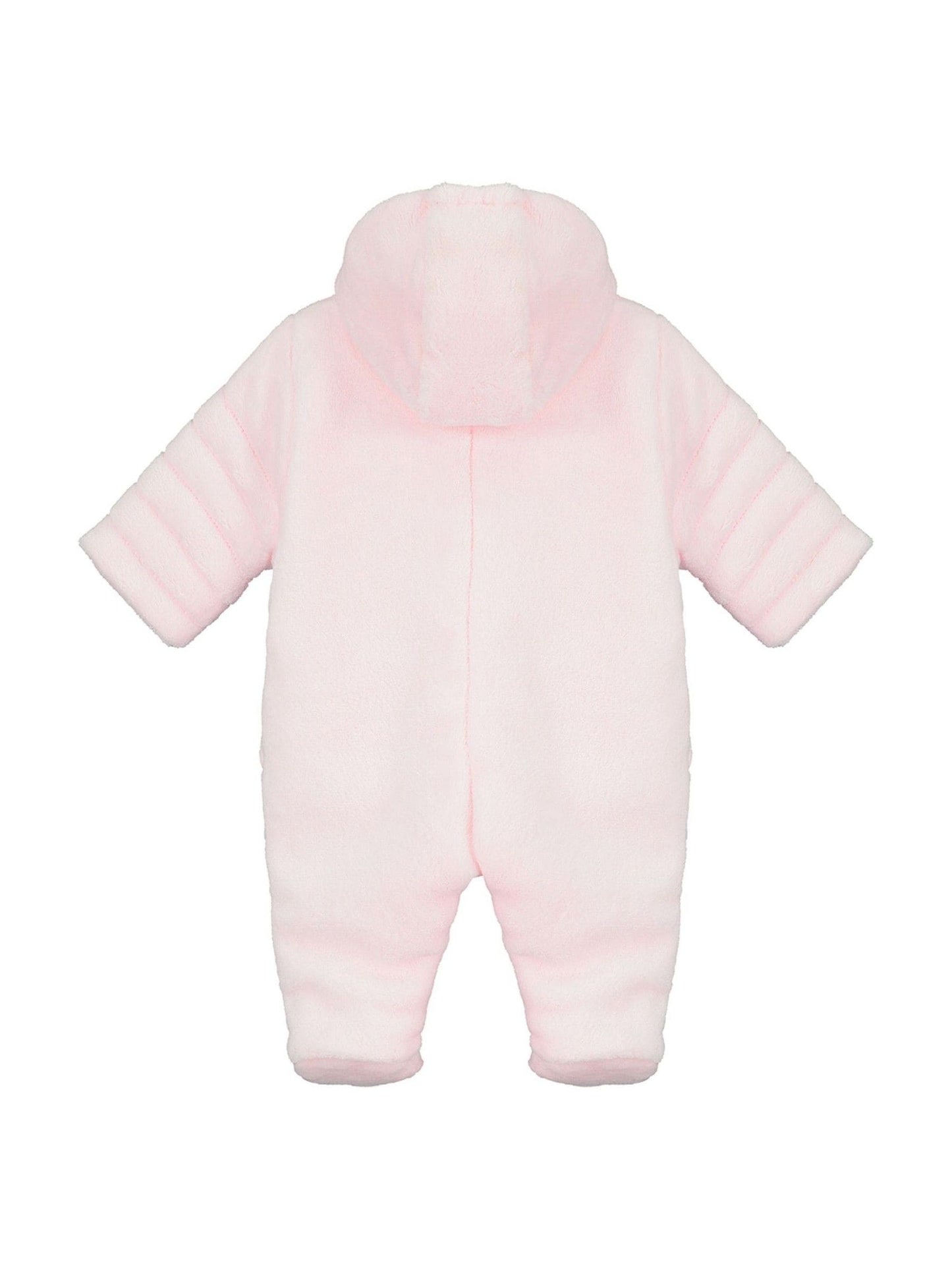 Emile Et Rose Pink Deep Pile Fleece Pramsuit With 3d Bunny image 4