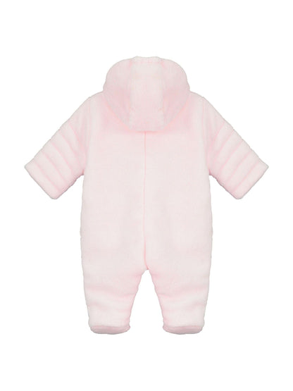 Emile Et Rose Pink Deep Pile Fleece Pramsuit With 3d Bunny image 4