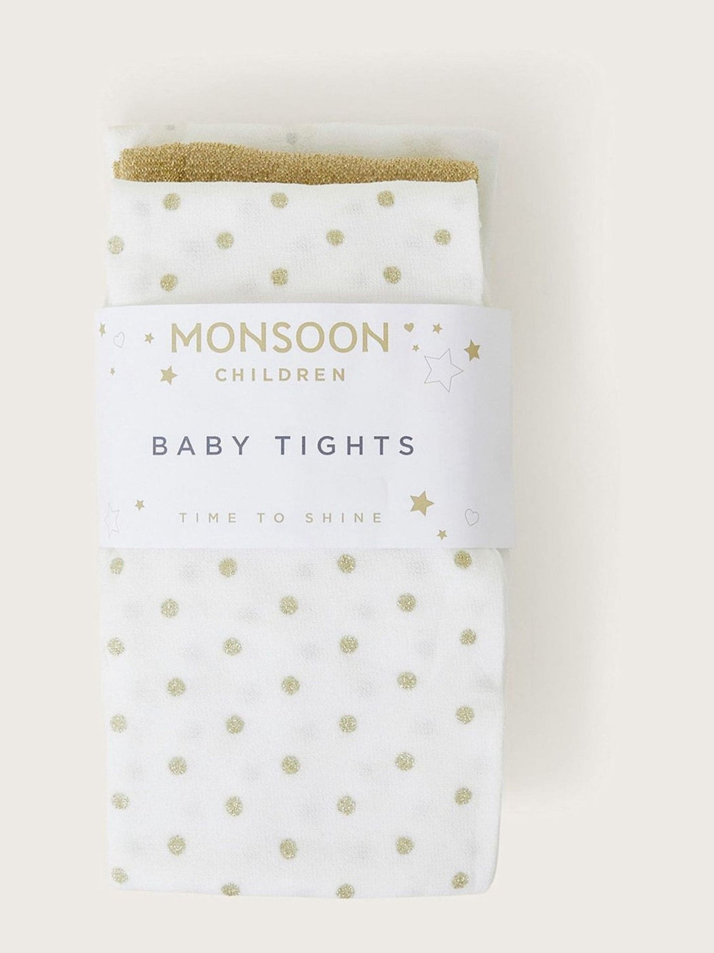 Monsoon Gold Baby Glitter Tights 3 Pack image 1