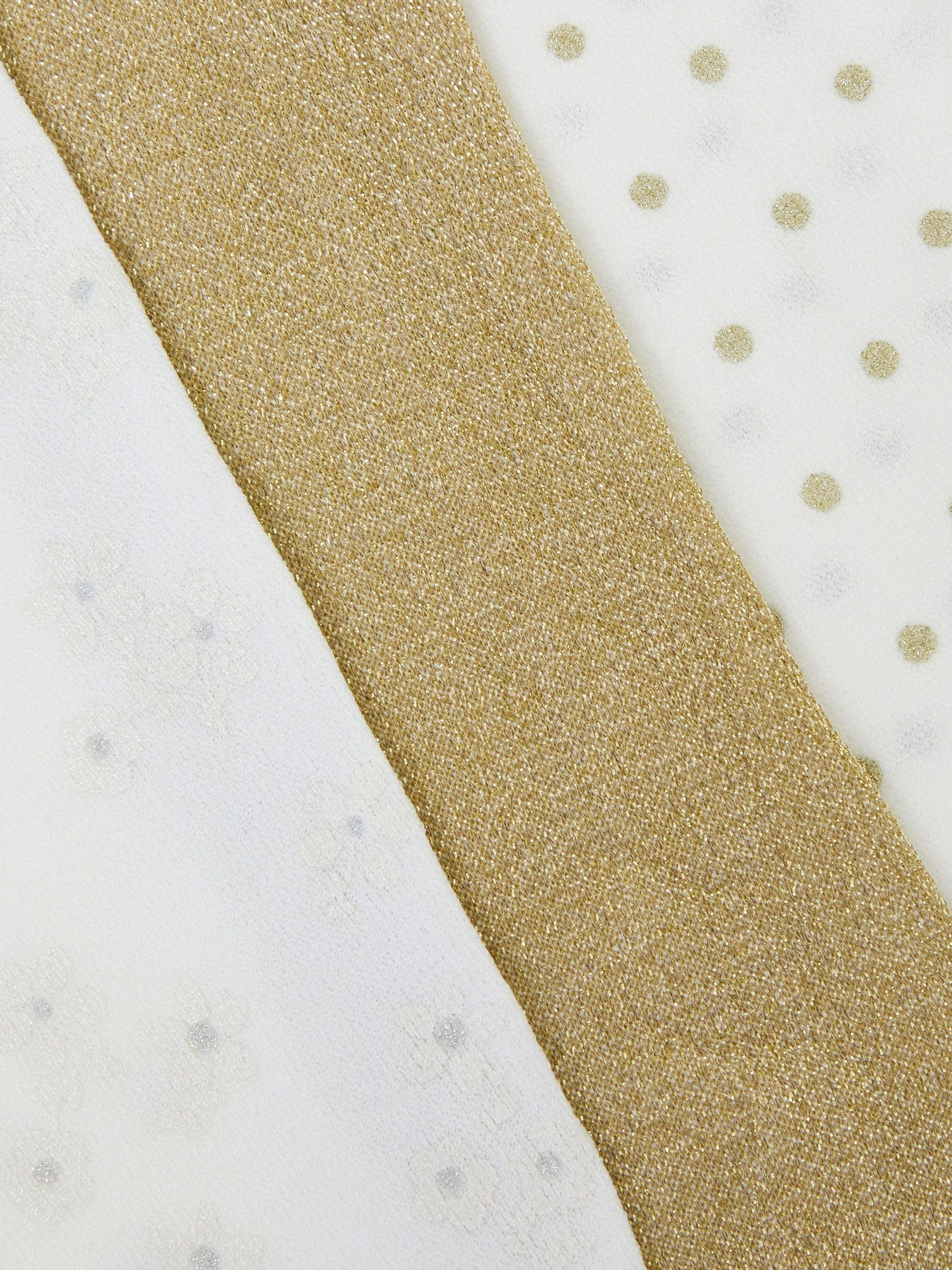Monsoon Gold Baby Glitter Tights 3 Pack image 2