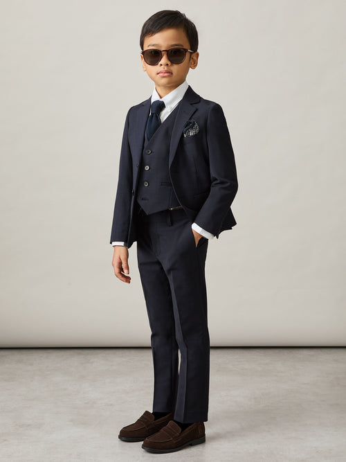 Reiss Navy Hope 9-13 yrs Wool Blend Waistcoat image 1