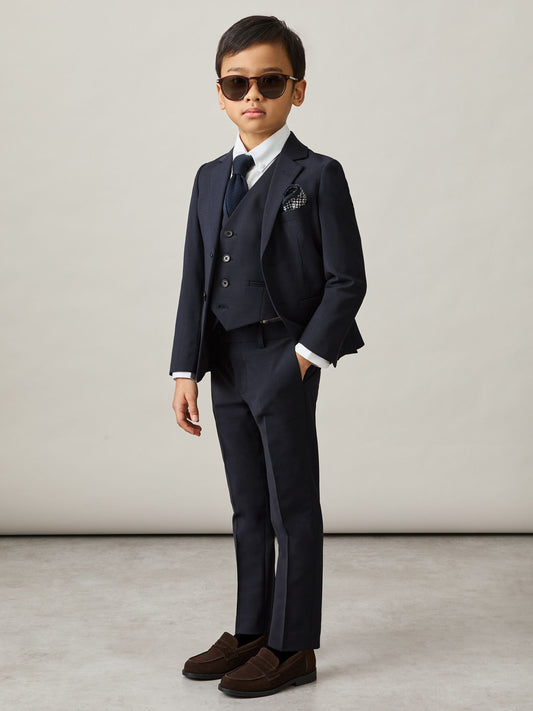 Reiss Navy Hope 9-13 yrs Wool Blend Waistcoat image 1