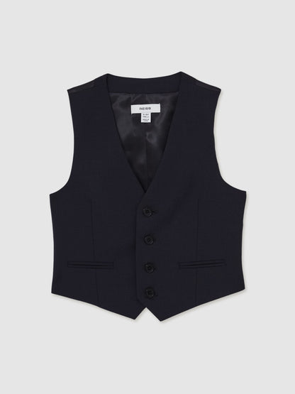 Reiss Navy Hope 9-13 yrs Wool Blend Waistcoat image 2