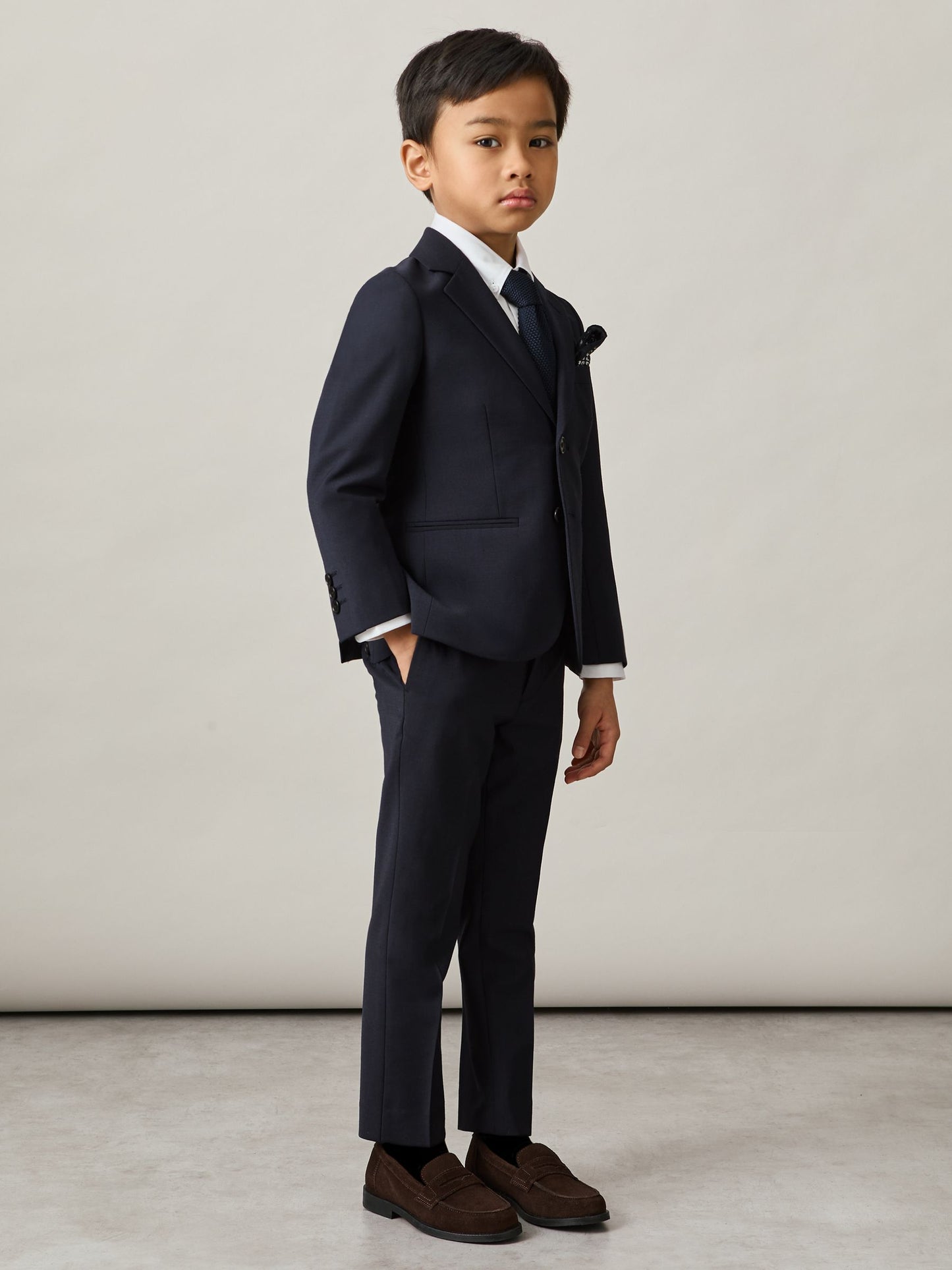 Reiss Navy Hope 3-9 yrs Wool-Blend Single-Breasted Suit Blazer image 1