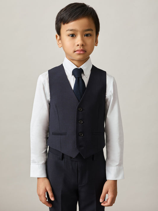 Reiss Navy Hope 3-9 yrs Modern Fit Waistcoat image 1
