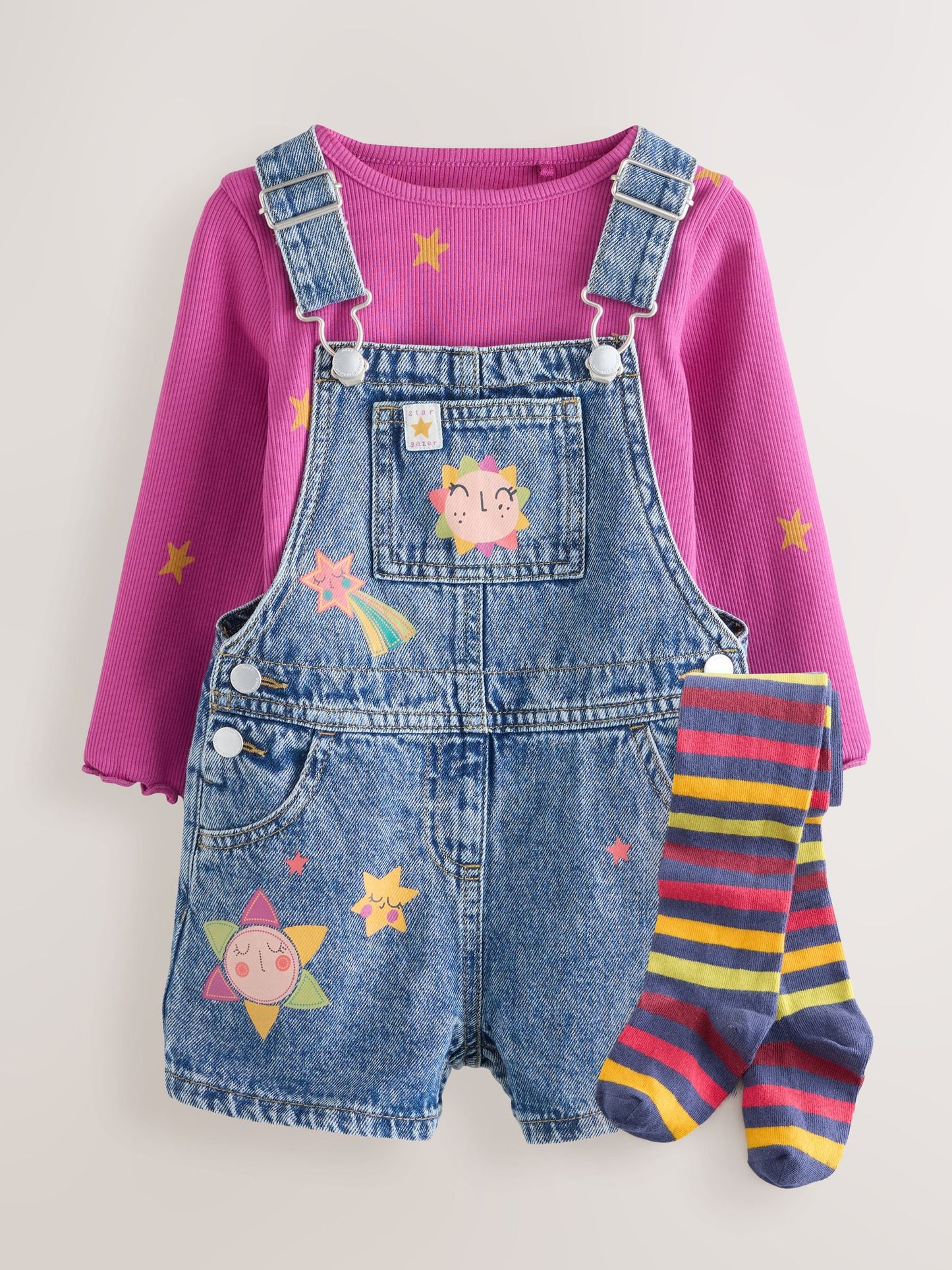 Denim Cosmic Dungarees Set (3mths-7yrs)