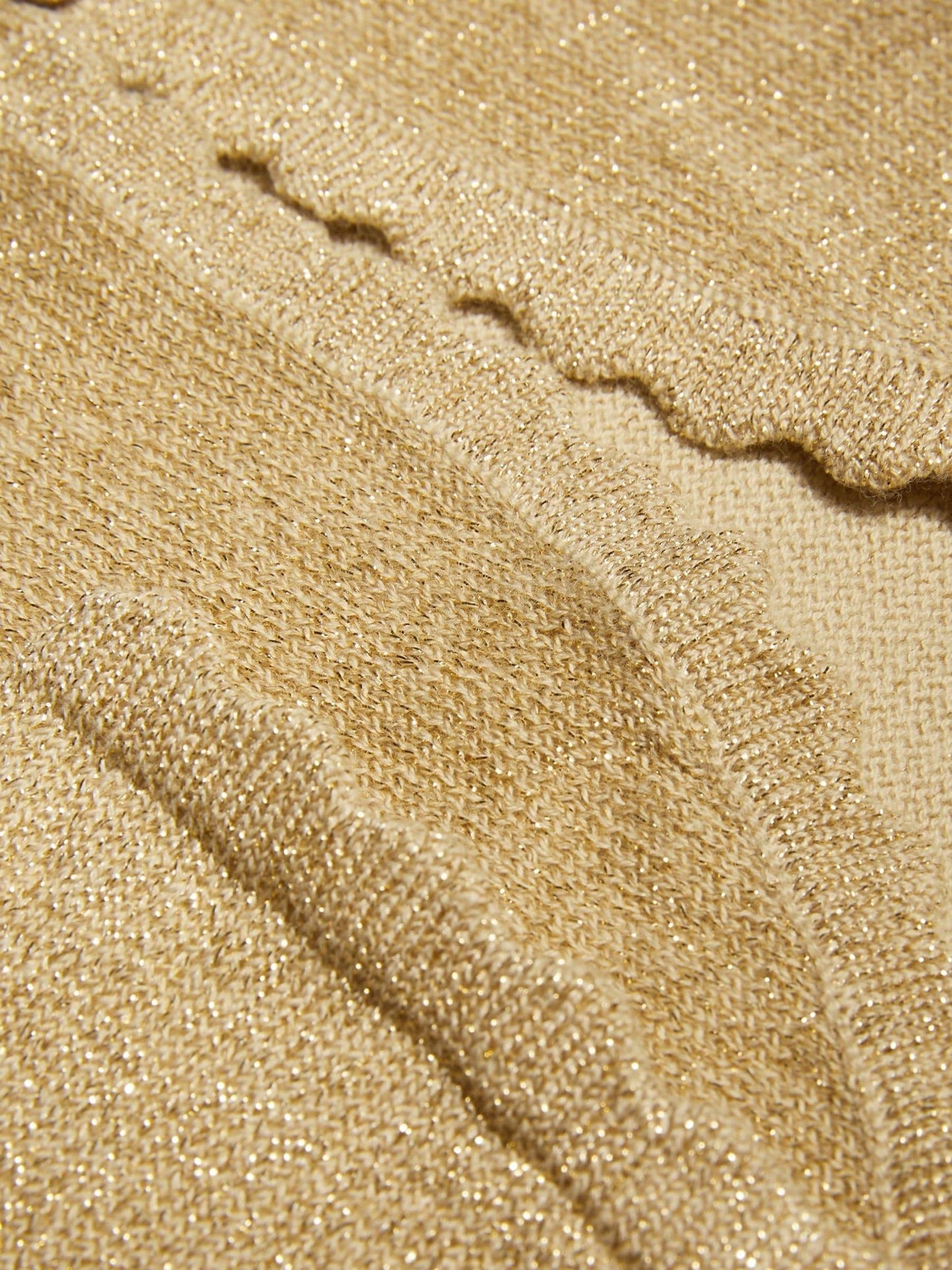 Monsoon Gold Maeve Sparkle Scallop 100% Cotton Cardigan image 4
