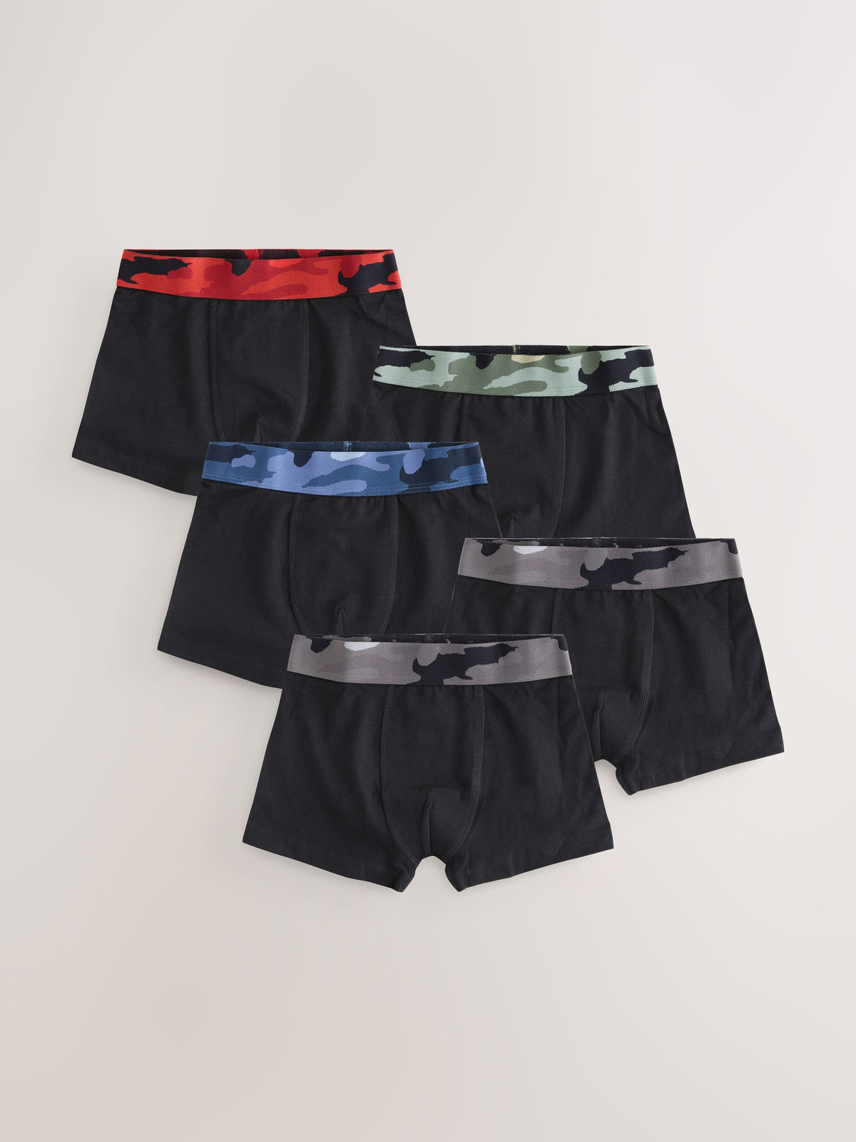 Dsiney Kidz - Black with Camo Waistband Boxers 5 Pack (3-16yrs) image 1