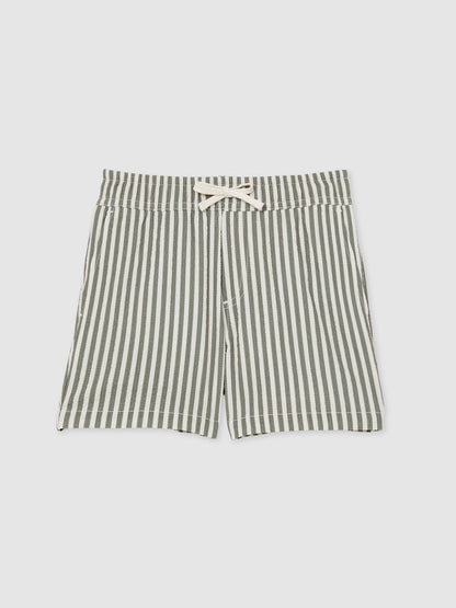 Reiss Sage/White Bay 9-13 yrs Seersucker Striped Swim Shorts image 2