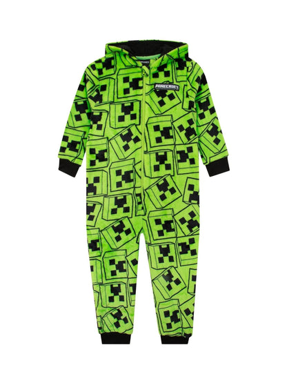 Dsiney Kidz - Character Green Minecraft Creeper Gaming Fleece All In One Pyjama image 1