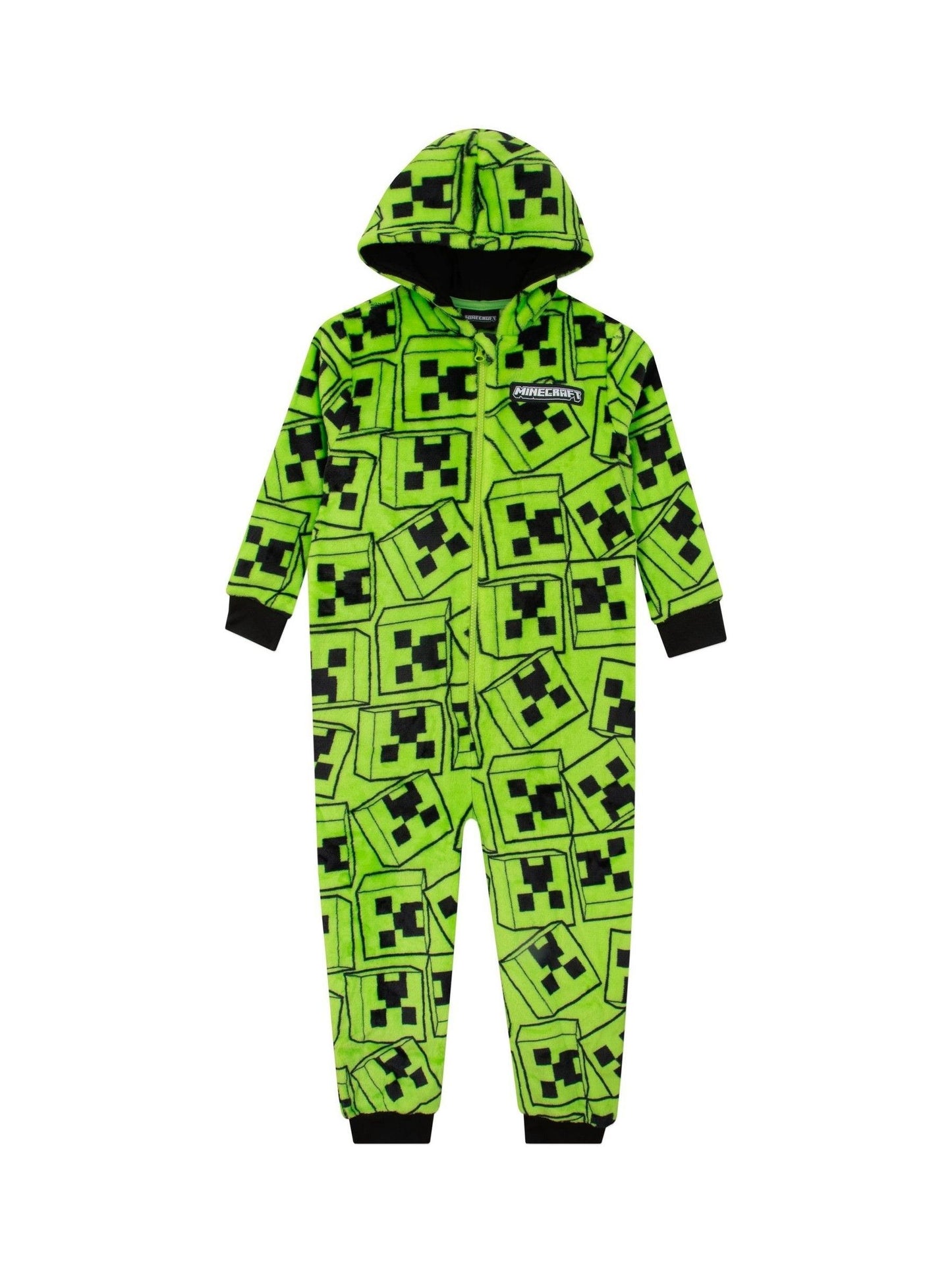 Dsiney Kidz - Character Green Minecraft Creeper Gaming Fleece All In One Pyjama image 2