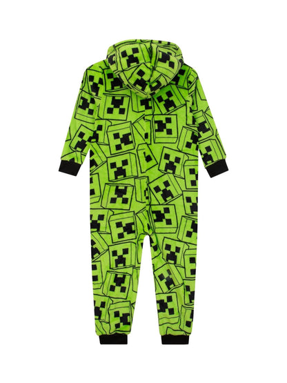 Dsiney Kidz - Character Green Minecraft Creeper Gaming Fleece All In One Pyjama image 3