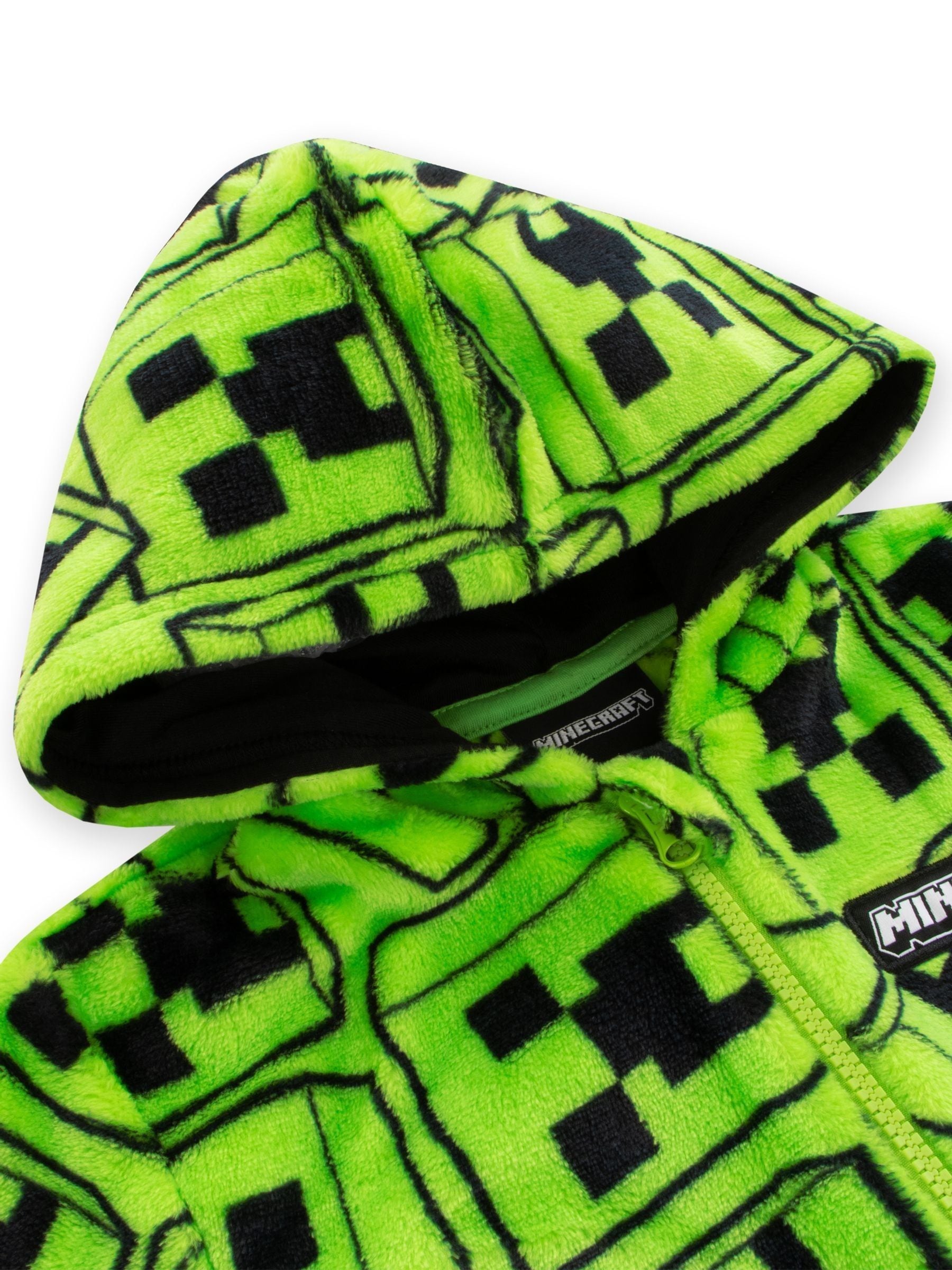 Dsiney Kidz - Character Green Minecraft Creeper Gaming Fleece All In One Pyjama image 4