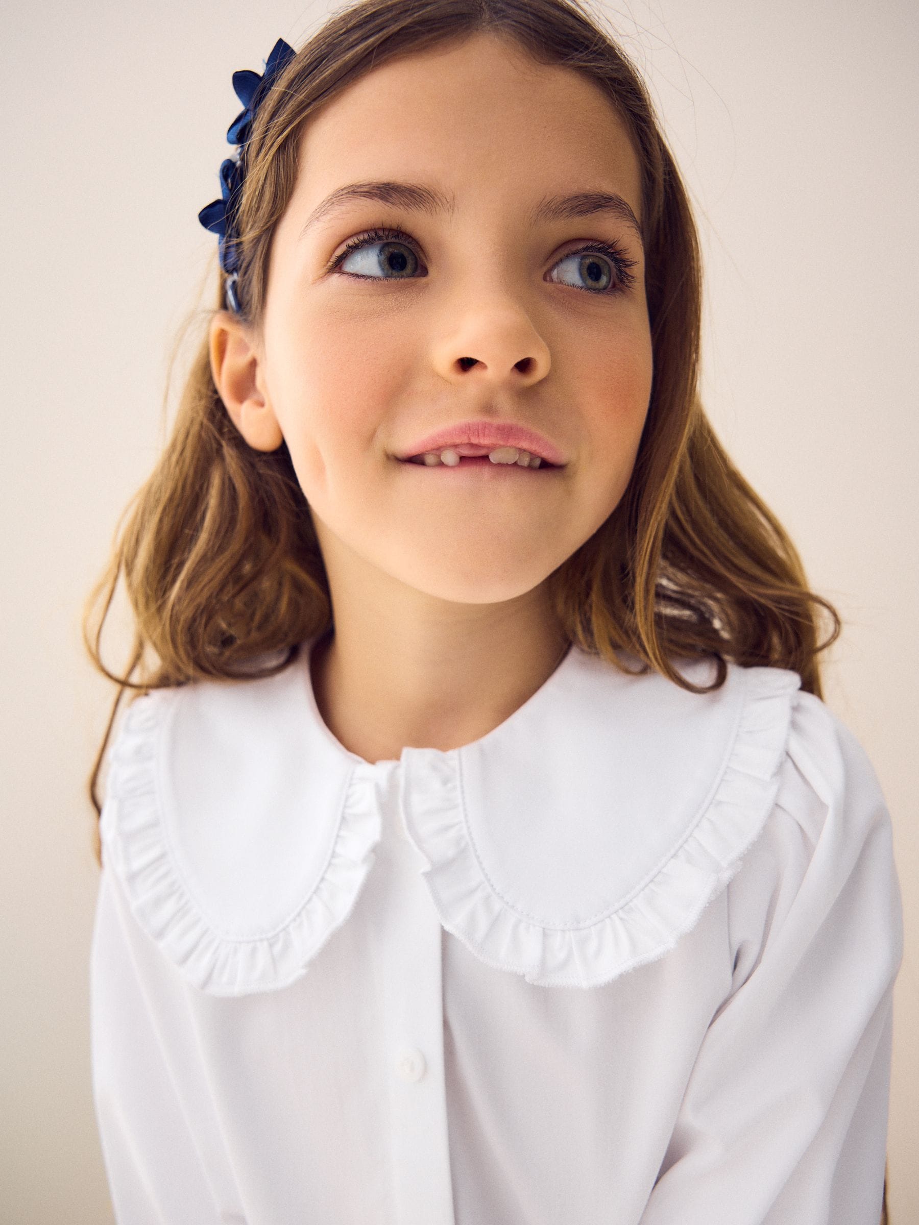 Dsiney Kidz - White Girls Touch Fastening Cotton Rich Frill Collar School Blouse (3-14yrs) image 7