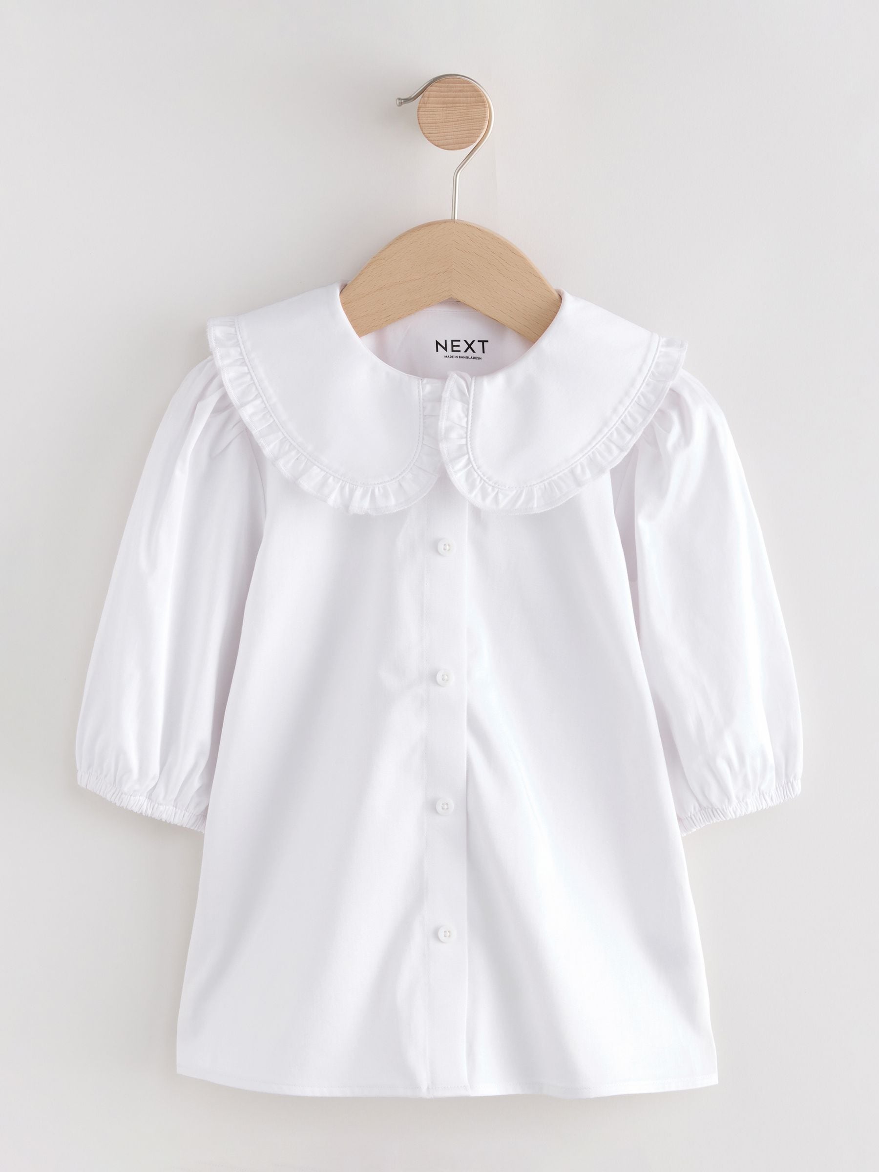 Dsiney Kidz - White Girls Touch Fastening Cotton Rich Frill Collar School Blouse (3-14yrs) image 8