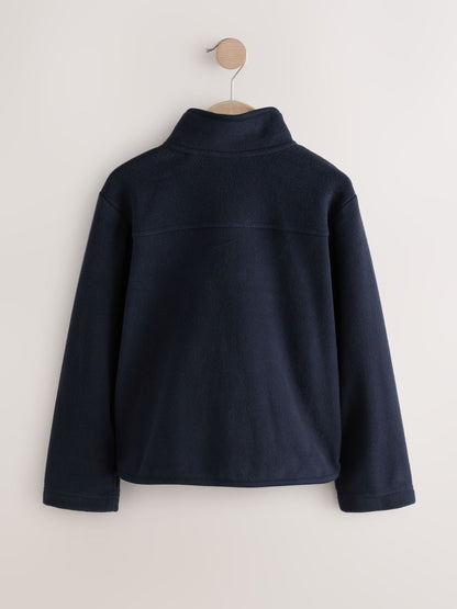 Navy Blue Zip-Up Fleece Jacket With Pockets (3-16yrs)