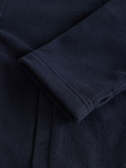 Navy Blue Zip-Up Fleece Jacket With Pockets (3-16yrs)