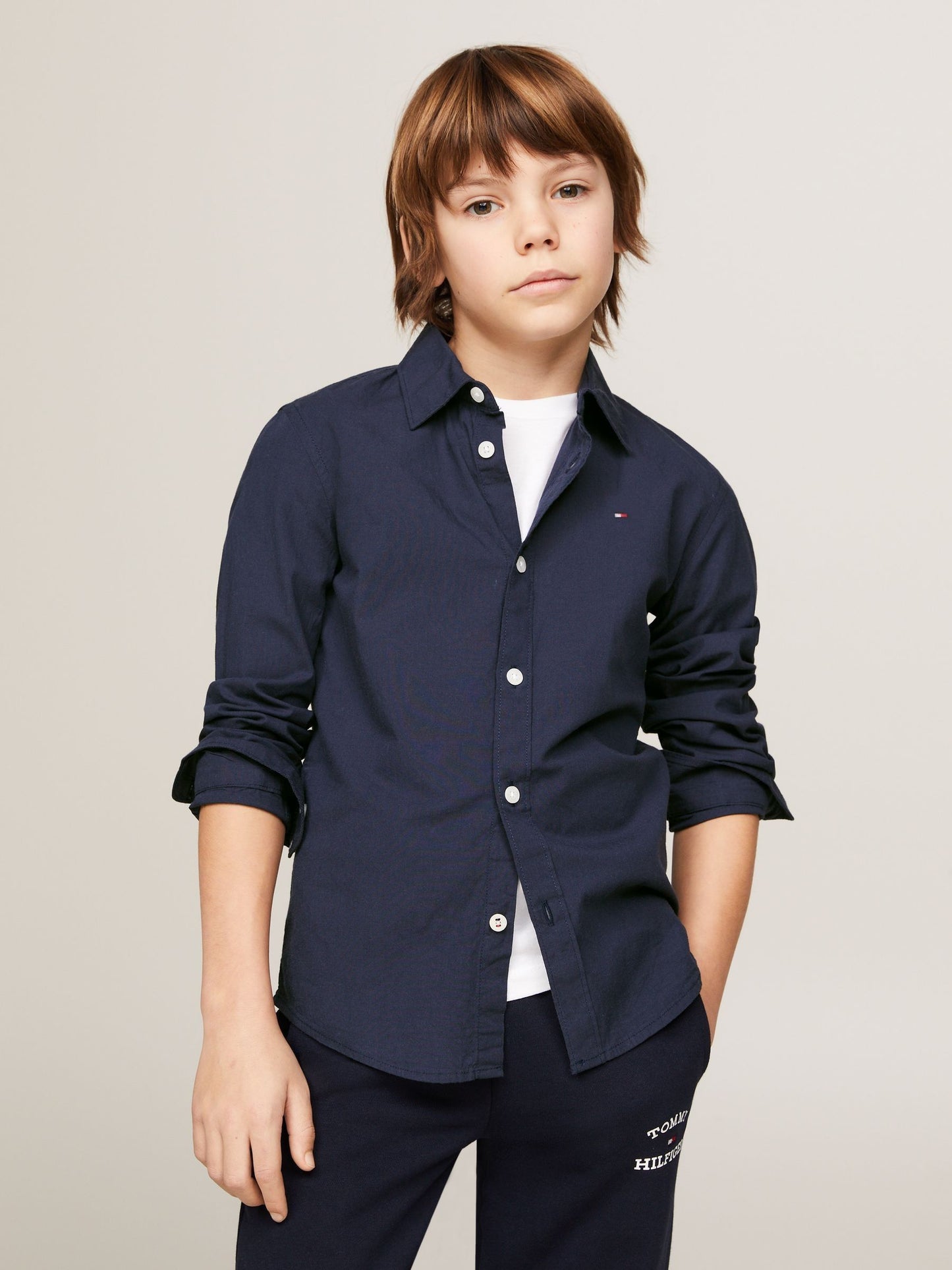 Dsiney Kidz - Tommy Hilfiger Blue Stretch Poplin Shirt image 1
