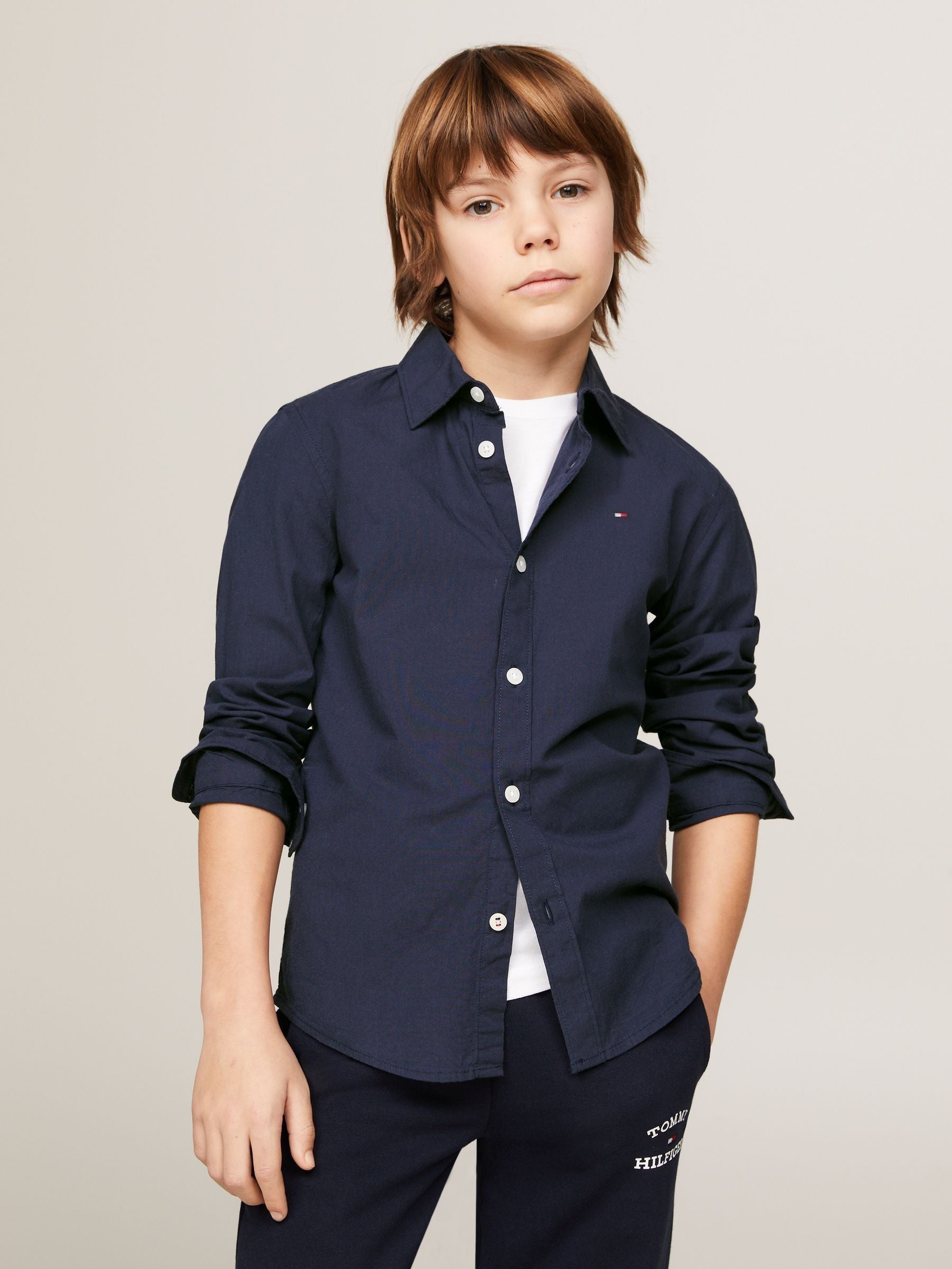 Dsiney Kidz - Tommy Hilfiger Blue Stretch Poplin Shirt image 1