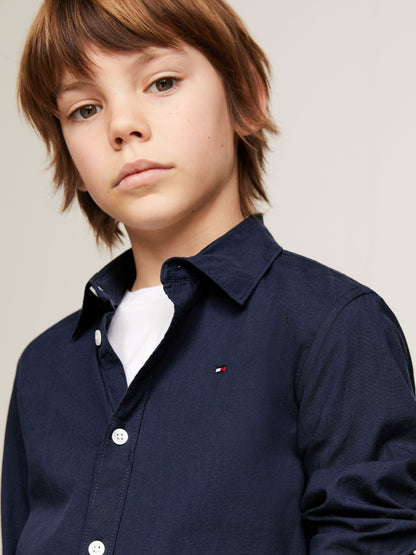 Dsiney Kidz - Tommy Hilfiger Blue Stretch Poplin Shirt image 4