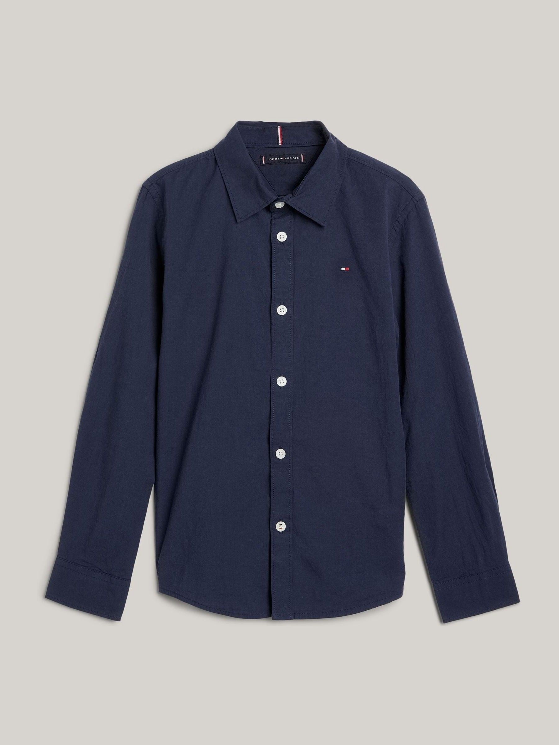 Dsiney Kidz - Tommy Hilfiger Blue Stretch Poplin Shirt image 5