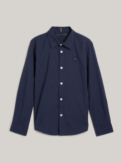 Dsiney Kidz - Tommy Hilfiger Blue Stretch Poplin Shirt image 5