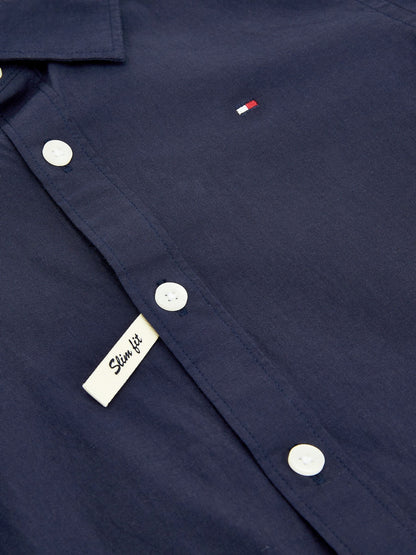 Dsiney Kidz - Tommy Hilfiger Blue Stretch Poplin Shirt image 7