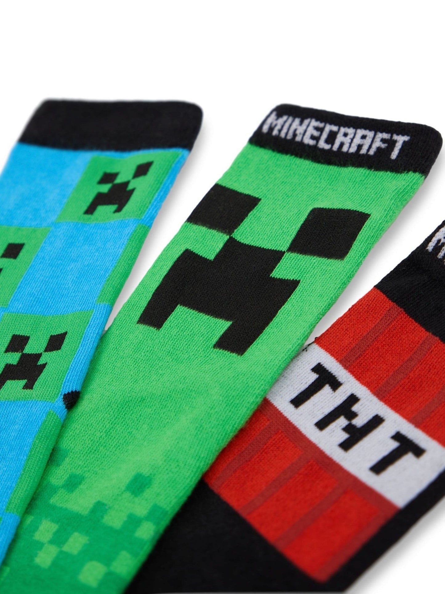 Dsiney Kidz - Vanilla Underground Green Minecraft TNT Calf Socks Set of 5 image 3