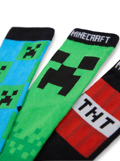 Dsiney Kidz - Vanilla Underground Green Minecraft TNT Calf Socks Set of 5 image 3