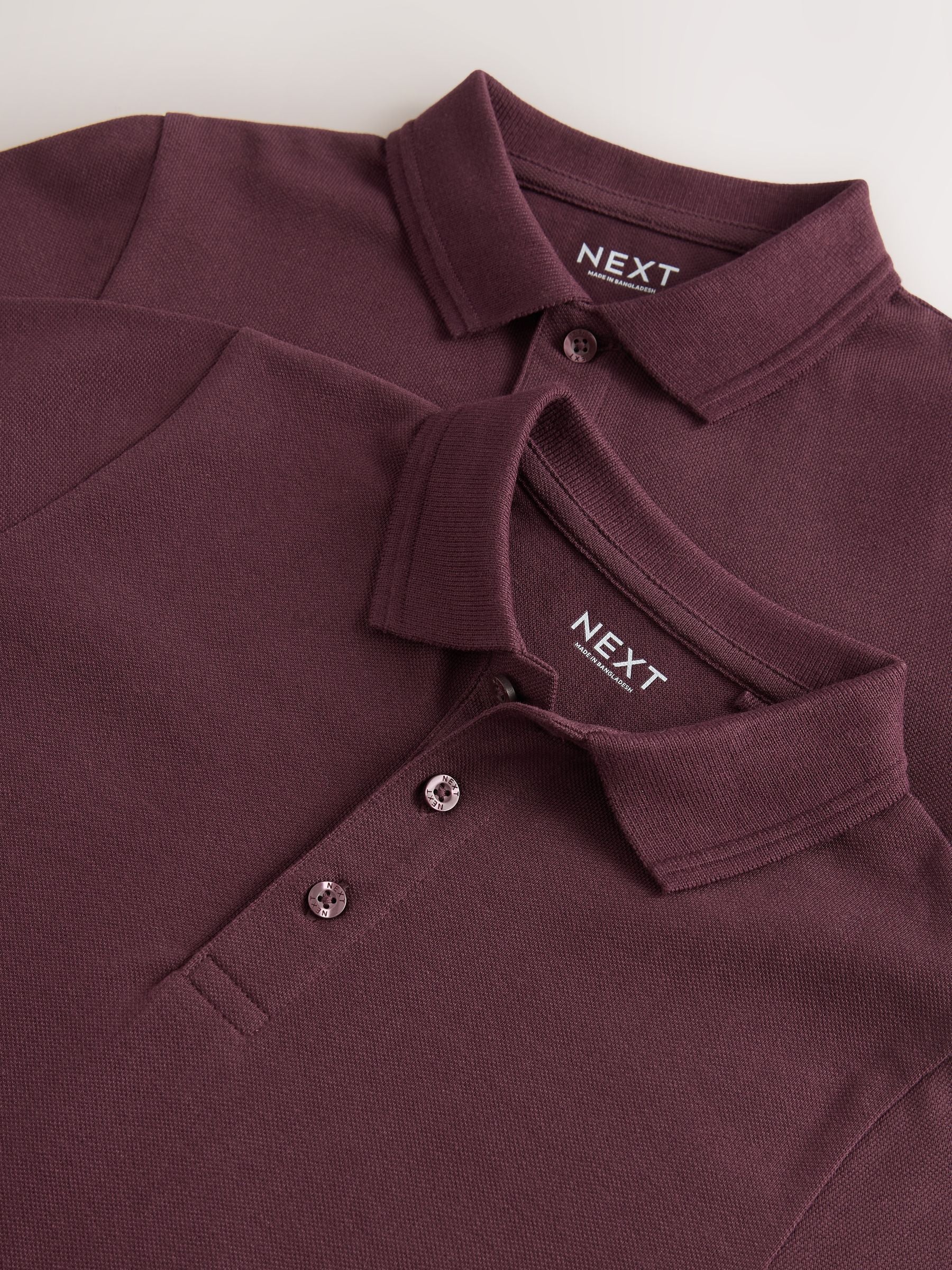 Dsiney Kidz - Burgundy Red Regular Fit Cotton School Short Sleeve Polo Shirts 2 Pack (3-16yrs) image 6