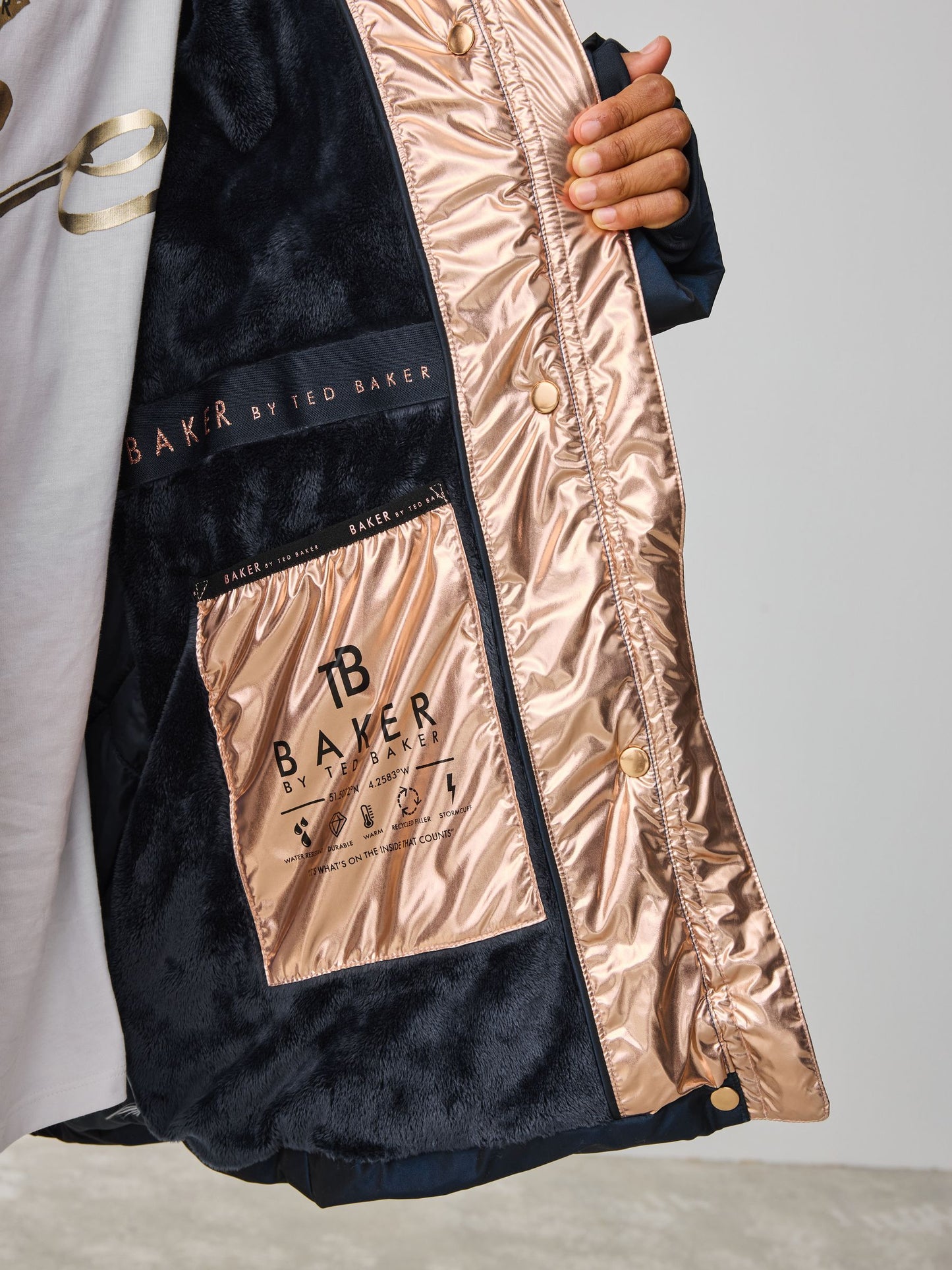 Baker by Ted Baker Shower Resistant Midweight Belted Padded Coat image 7
